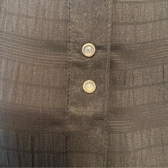 Roper Y2K blue embroidered sheer black pearl snap front western shirt - Picture 5 of 8